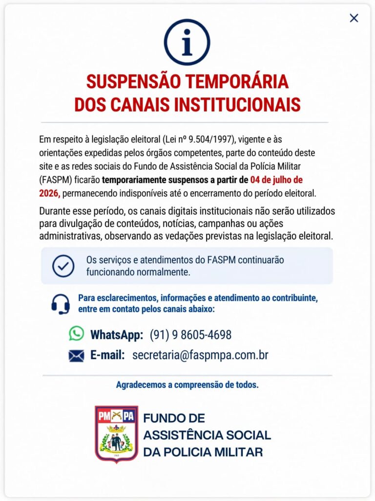 suspensão temporária do site do FASPM